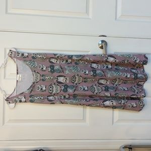 Owl pattern sleeveless dress